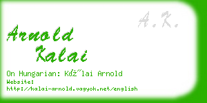 arnold kalai business card